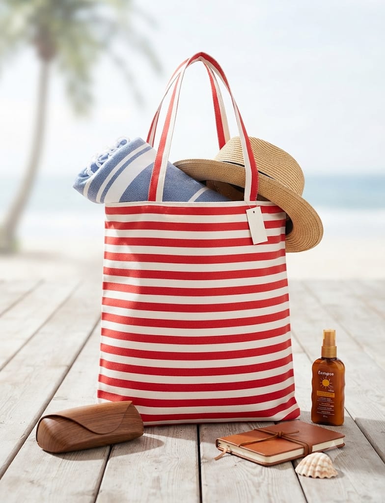 Tote bag Rayas Marineras - rojo y blanco