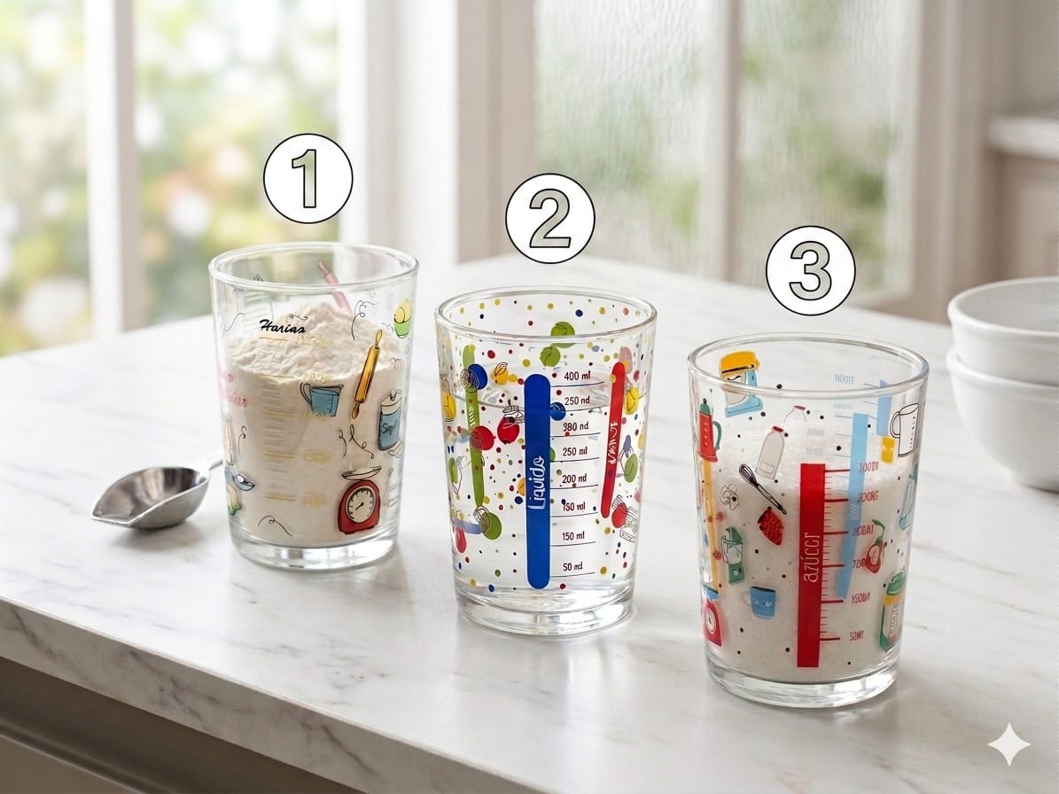 Vaso Medidor de Cocina con Ilustraciones