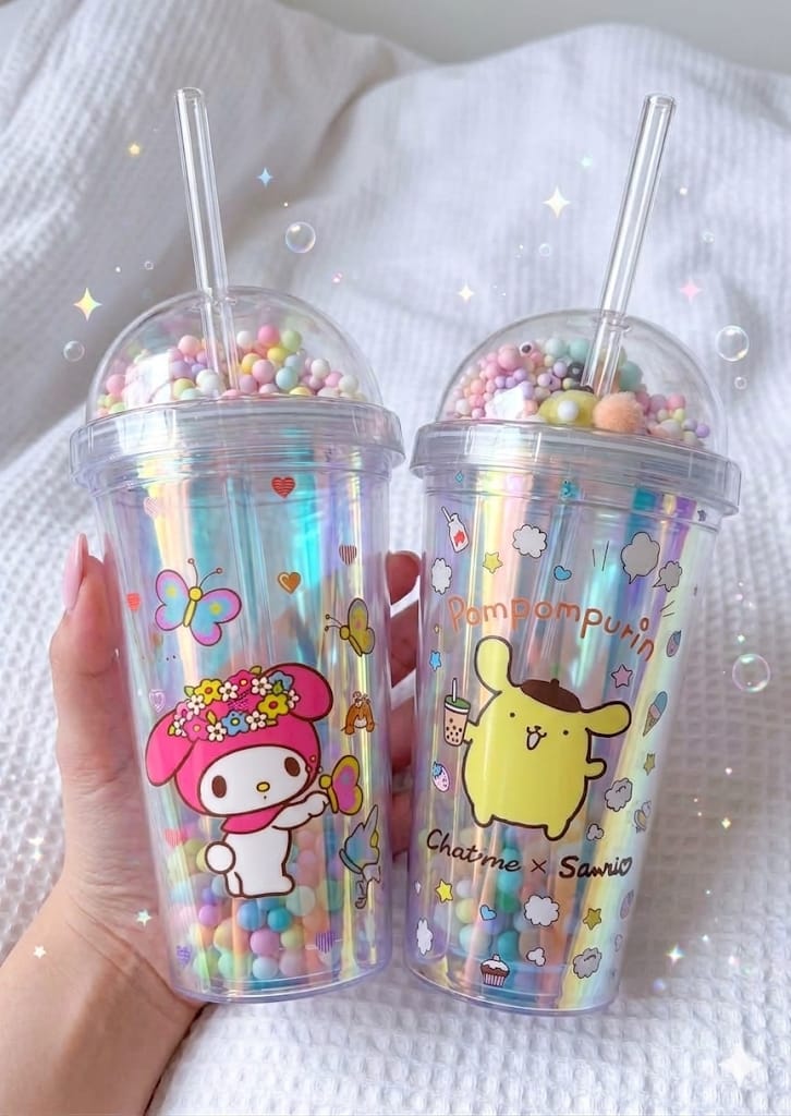 Vaso Sanrio con Pajita Chatme x Sanrio