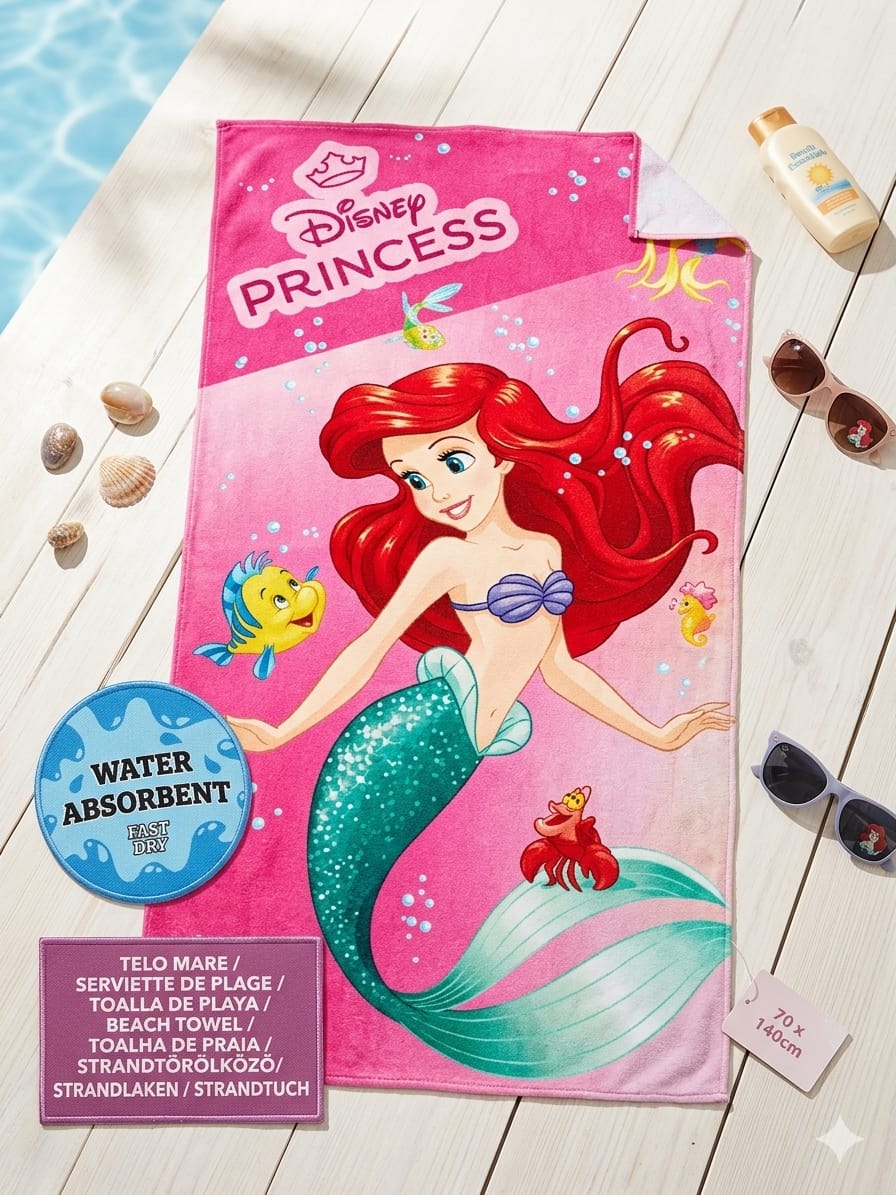 Toalla de Playa Disney Princess Ariel 70x140cm