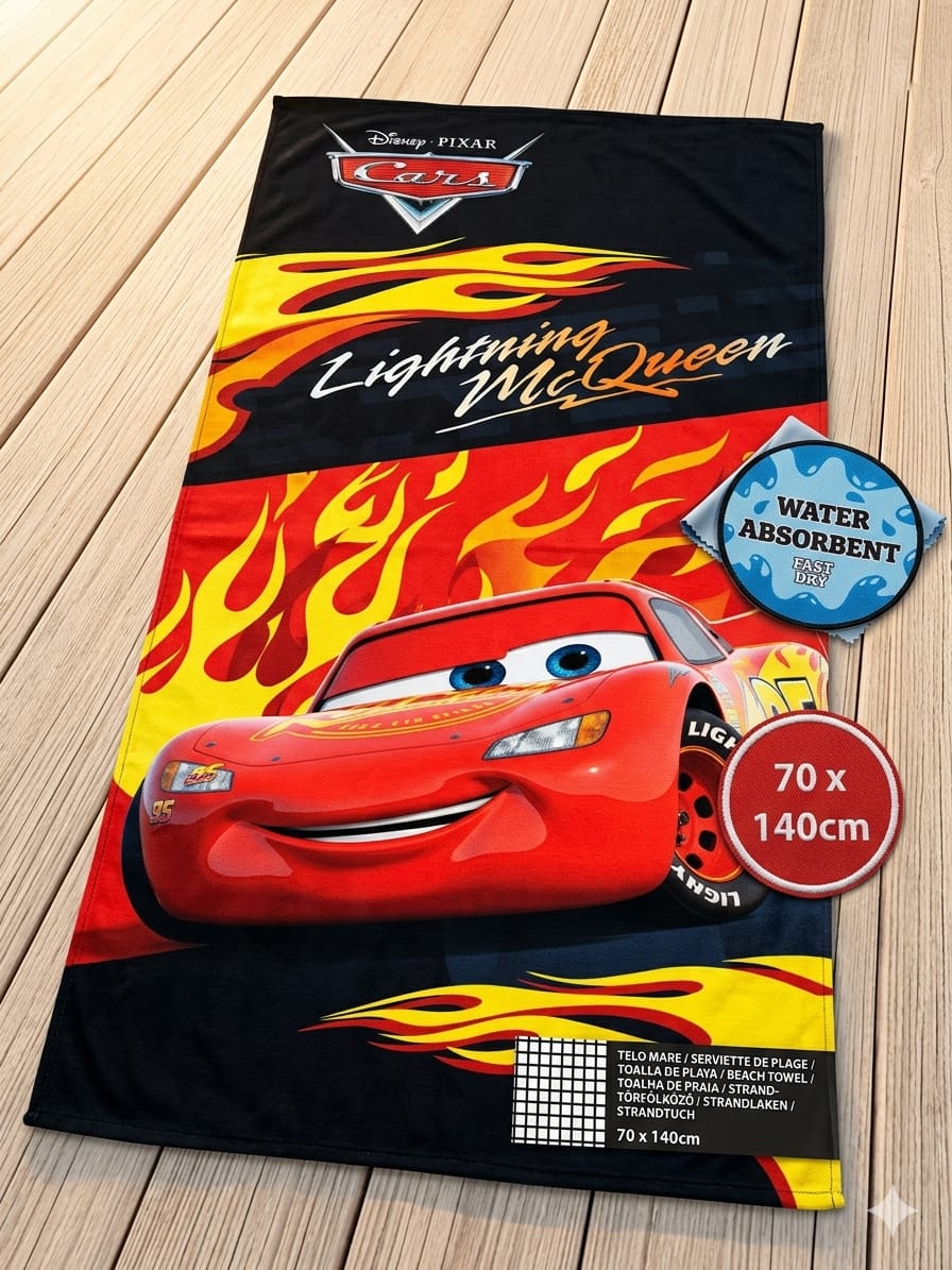Toalla de Playa Disney Pixar Cars Lightning McQueen 70x140cm