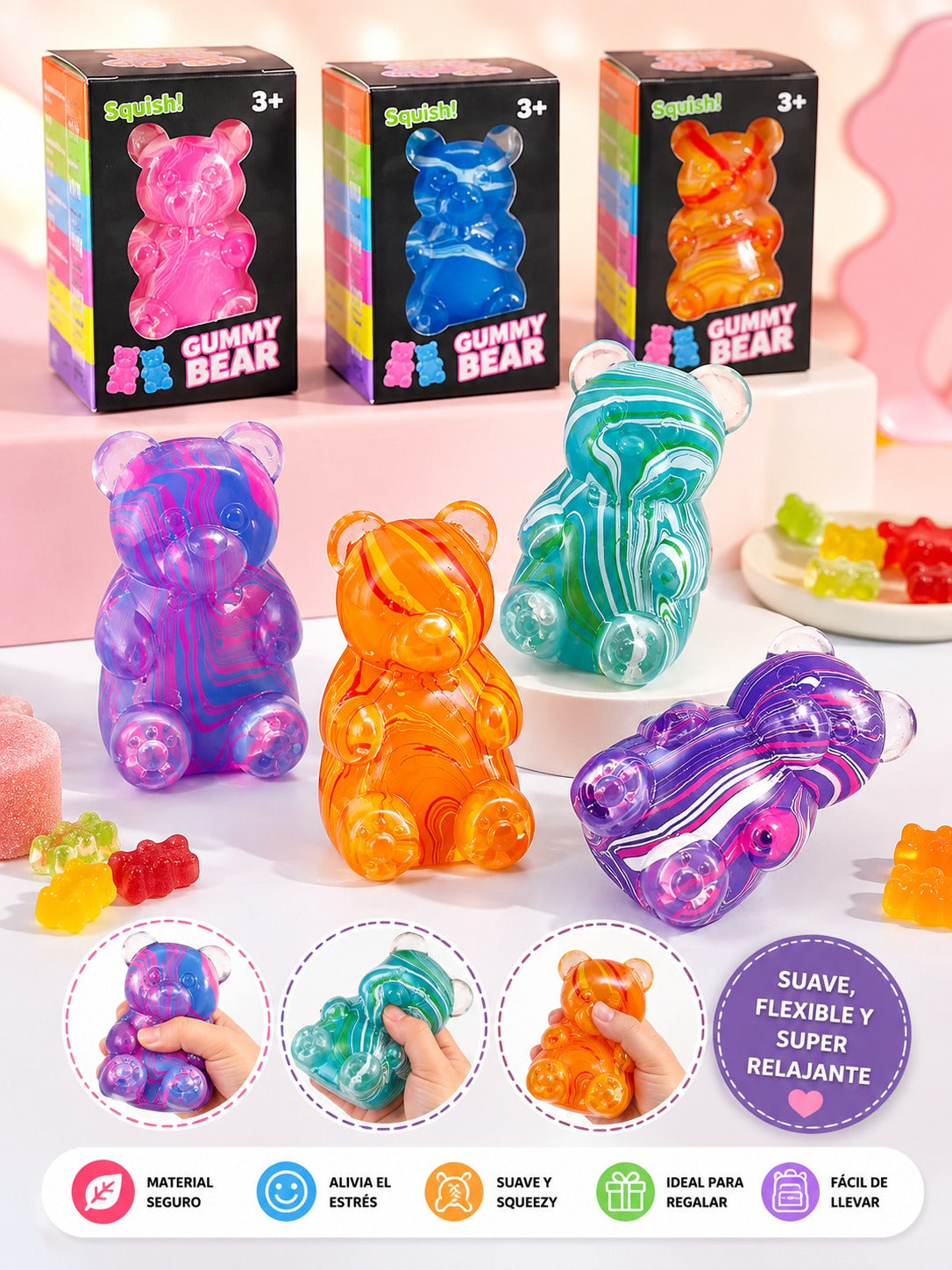 Gummy Bear Squishy Squish - Osito Antiestrés