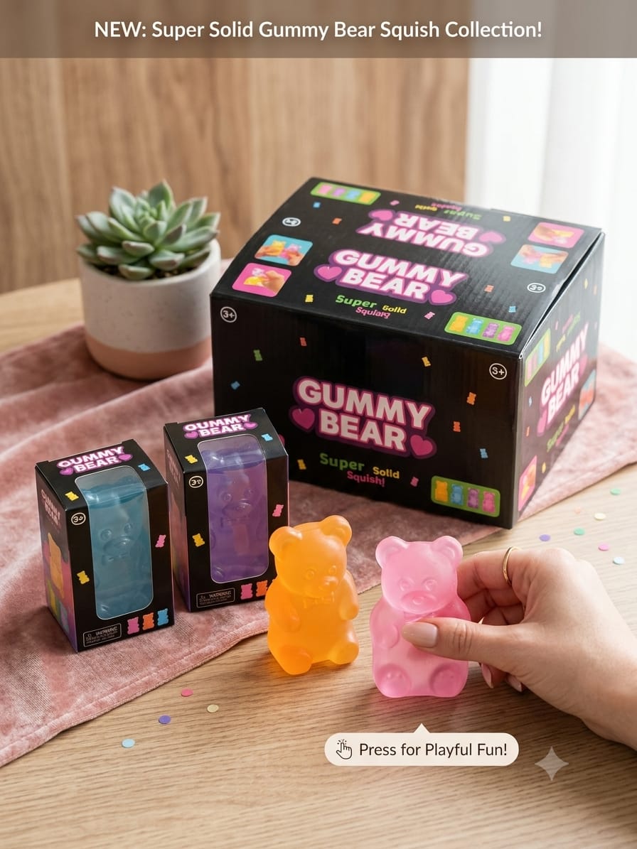 Gummy Bear Squishy Grande - Osito Antiestrés 4 Colores