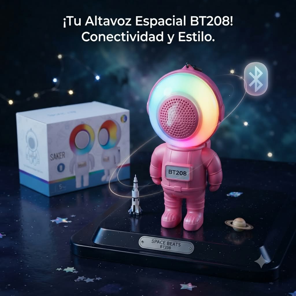 Altavoz espacial Bluetooth BT208 con iluminación multicolor