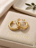 Pendientes Aro Chunky Dorado - Acero Inoxidable | Fénix Oro