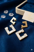 Pendientes Geométrico Nácar Dorado - Acero Inoxidable | Fashion