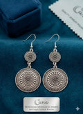 Pendientes Medallón Bohemio Doble - Plata Antigua | Luna
