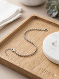 Aurea Pulsera Bolitas Plata Ajustable