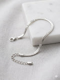 Pulsera Cadena Serpiente Plata Ajustable