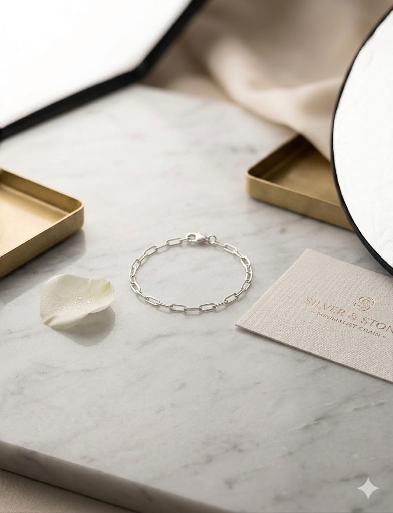 Silver & Stone Pulsera Eslabones Minimalista Plata