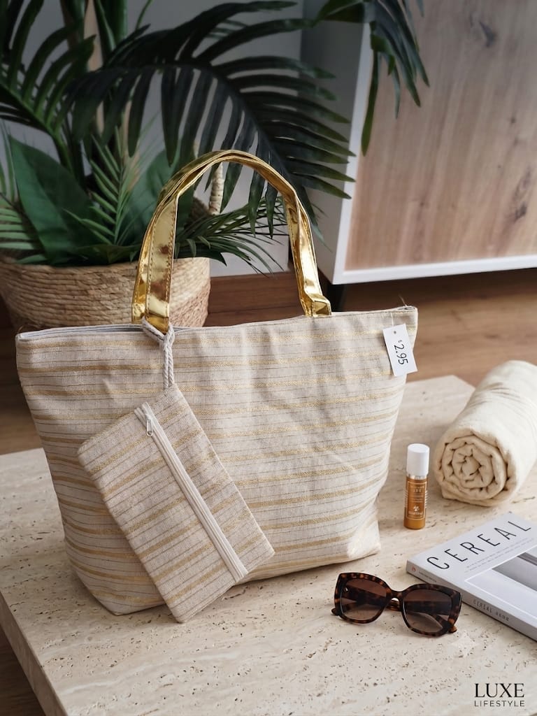 Bolso Tote Aurora Stripes — Con Neceser Extraíble