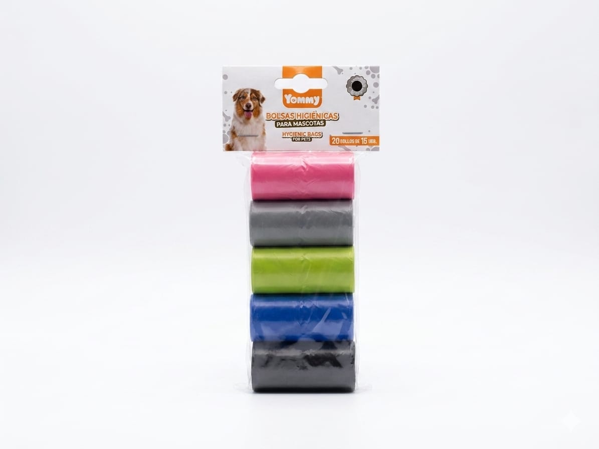 Bolsas Higiénicas Mascotas Yommy 6 Rollos x15 uds