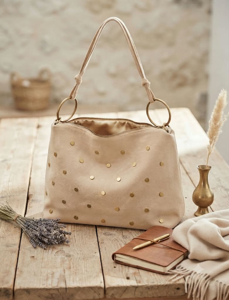 Bolso Beige Tachuelas