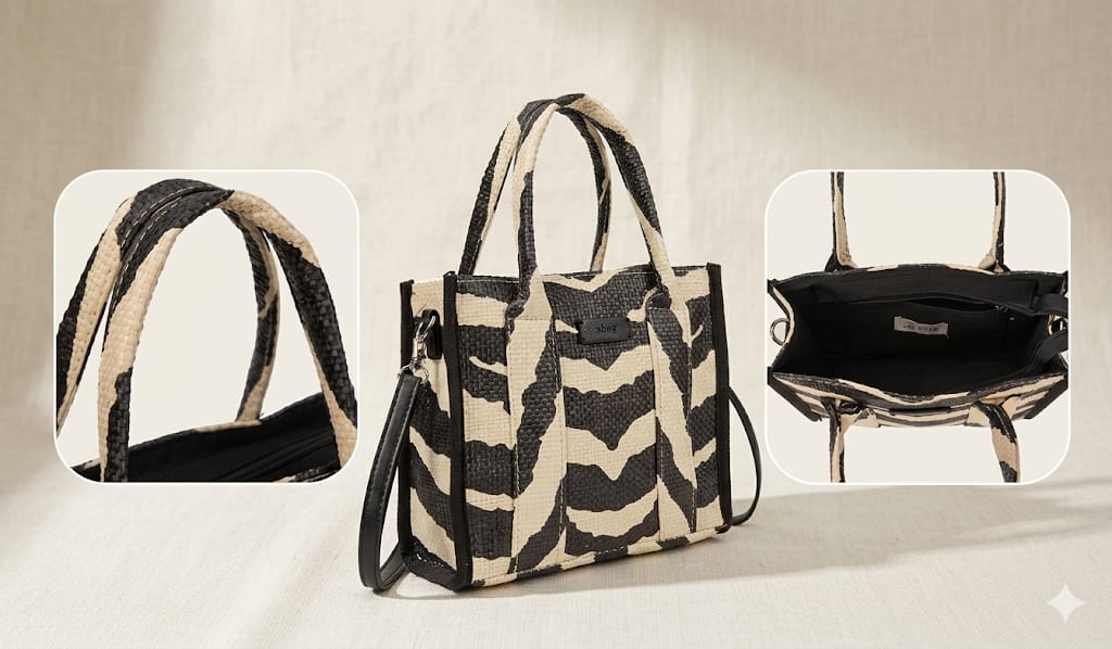 Bolso Tote Cebra Rafia