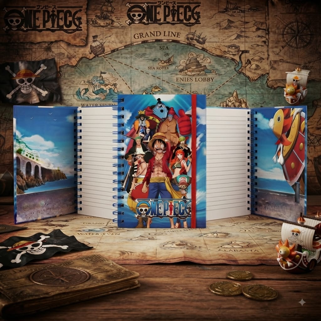 Cuaderno Espiral One Piece Grand Line - Luffy y tripulación