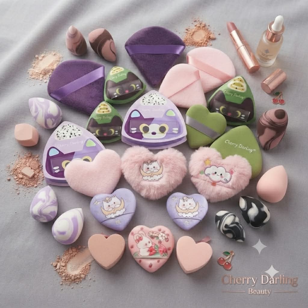 Esponjas maquillaje kawaii Cherry Darling Beauty varios tipos