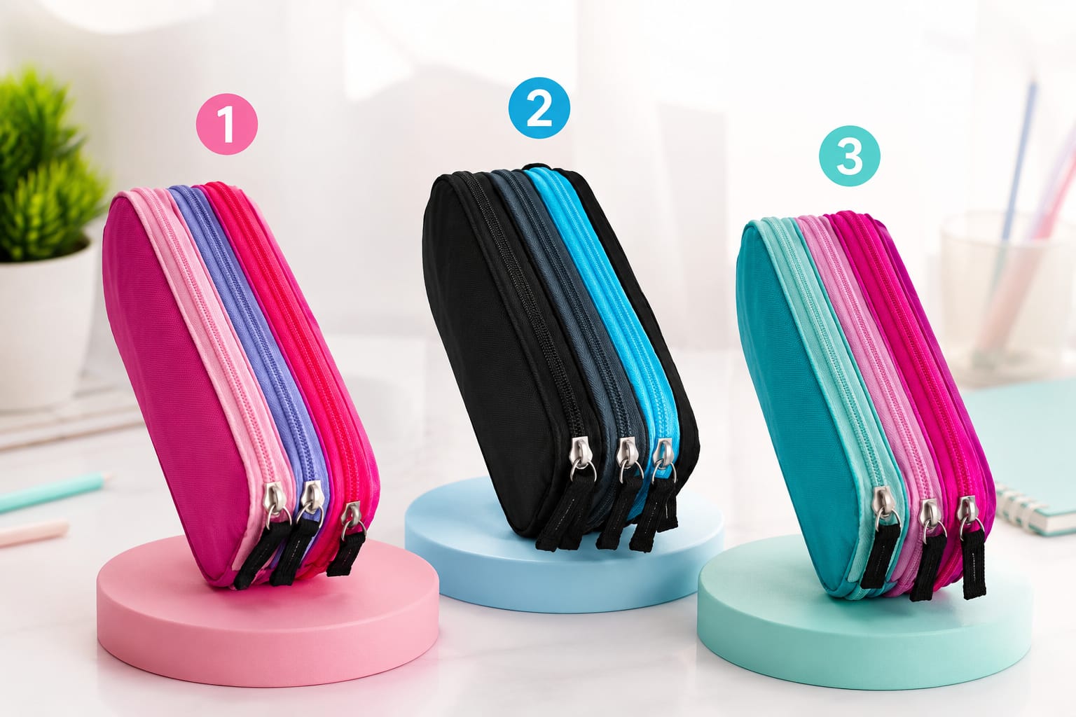 Estuche Triple Cremallera