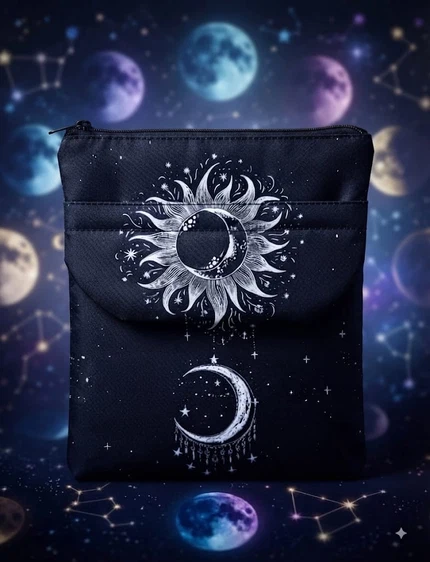 Bolsa neceser místico sol y luna negro