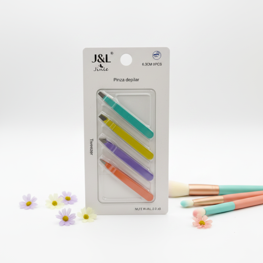 Conjunto de pinzas de depilar J&L - 4 colores