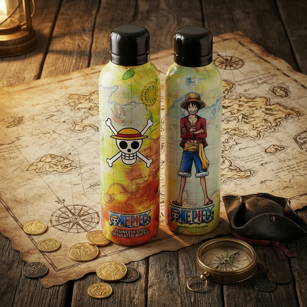 Botellas Térmicas Acero One Piece - Colección sobre mapa del tesoro