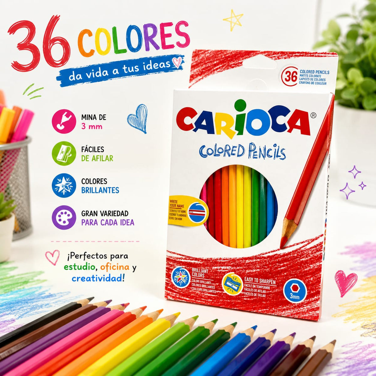 Lápices de Colores Carioca 36 uds