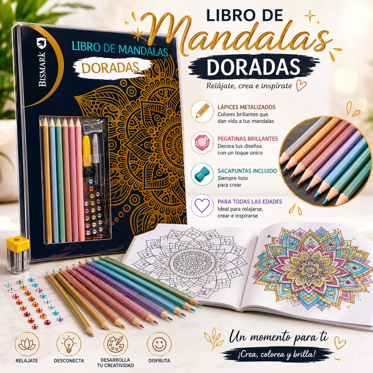 Libro de Mandalas Doradas Bismark