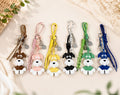 Llavero Schnauzer Cuero — Charm Perrito con Cascabel 6 Colores
