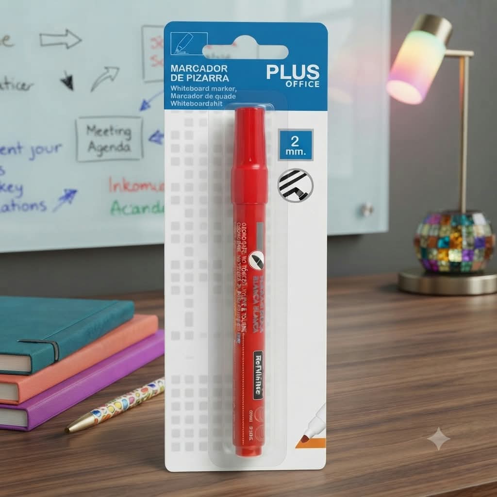 Marcador de pizarra Plus Office 2mm rojo