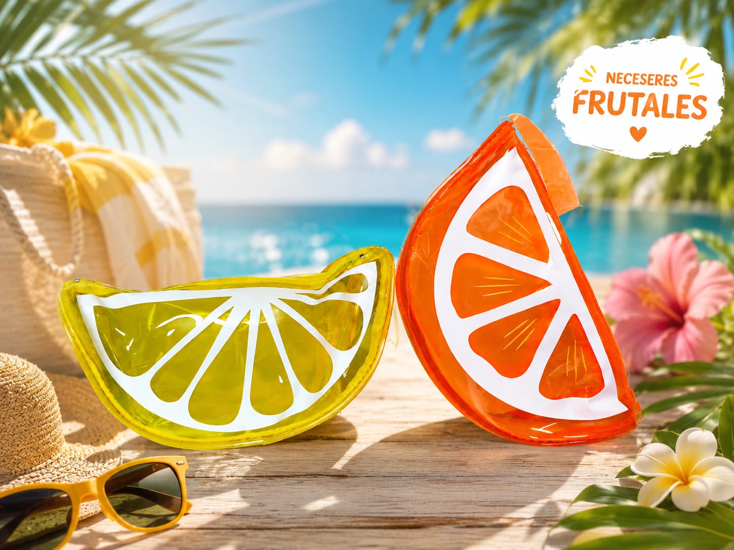 Neceser Frutal Transparente Naranja y Limón