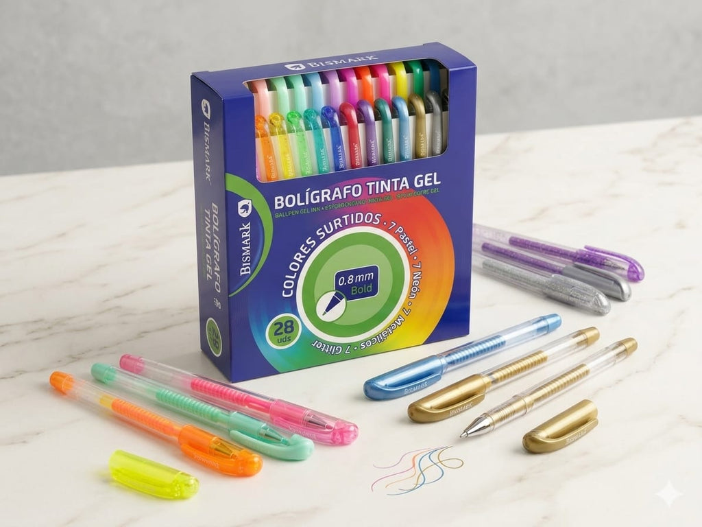 Pack Bolígrafos Tinta Gel Bismark 28 uds