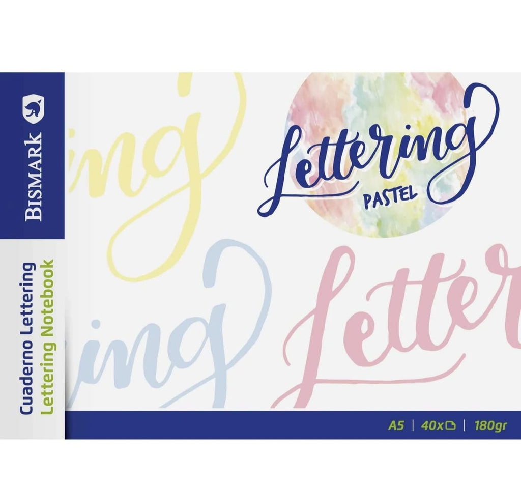 Bismark Pack Lettering Pastel - Cuaderno + 6 Rotuladores + Plantilla