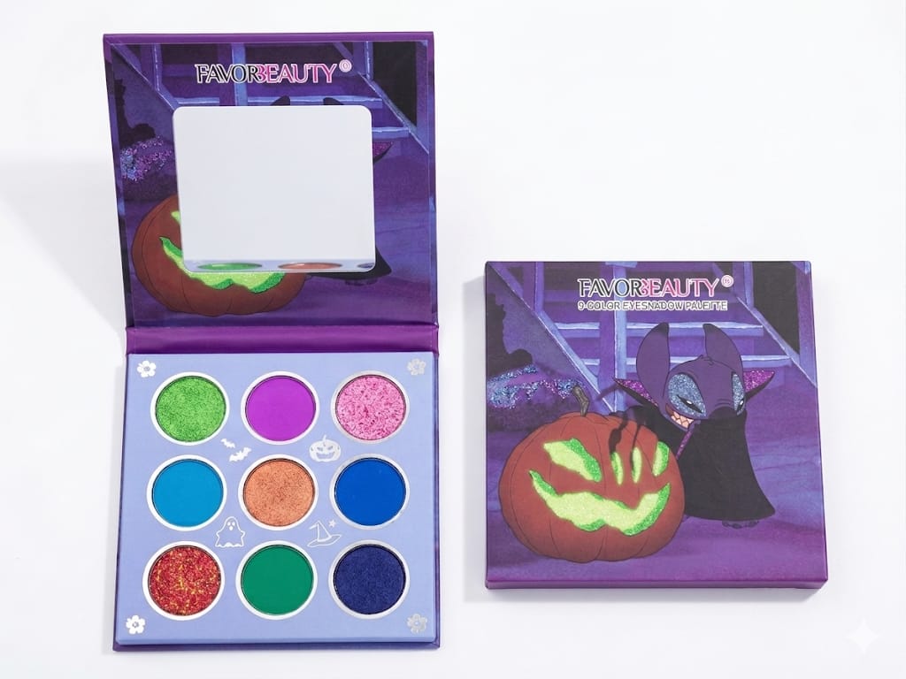 Paleta de Sombras Favor Beauty Stitch Halloween 9 Colores