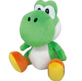 Peluche de Yoshi verde de Super Mario sentado con botas naranja y amarillo