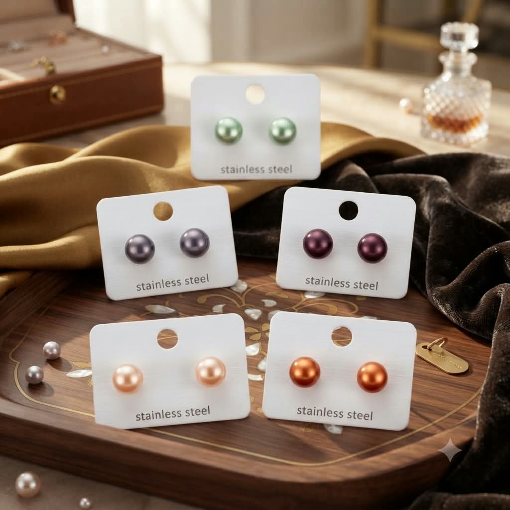 Pendientes Perla Tonos Joya Stainless Steel