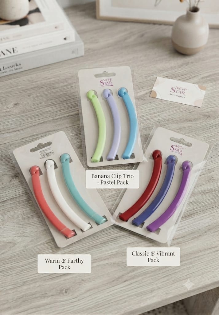 New Star Banana Clip Trio - 3 packs colores disponibles