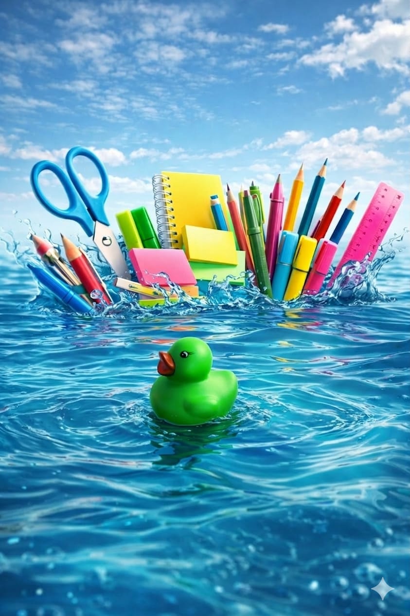 Patito papelero verde