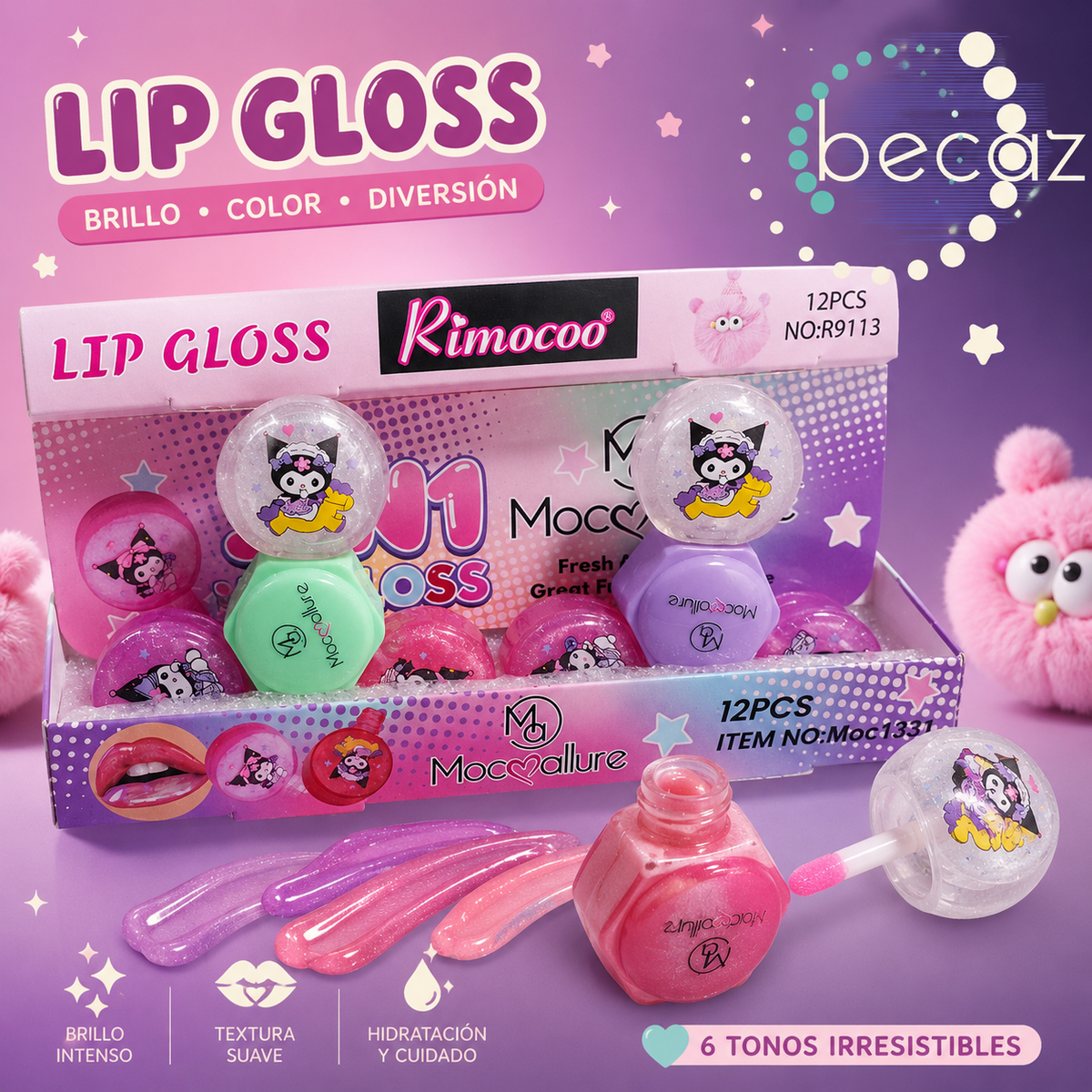 Lip Gloss Kawaii Kuromi Mocmallure
