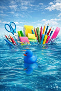 Patito papelero azul